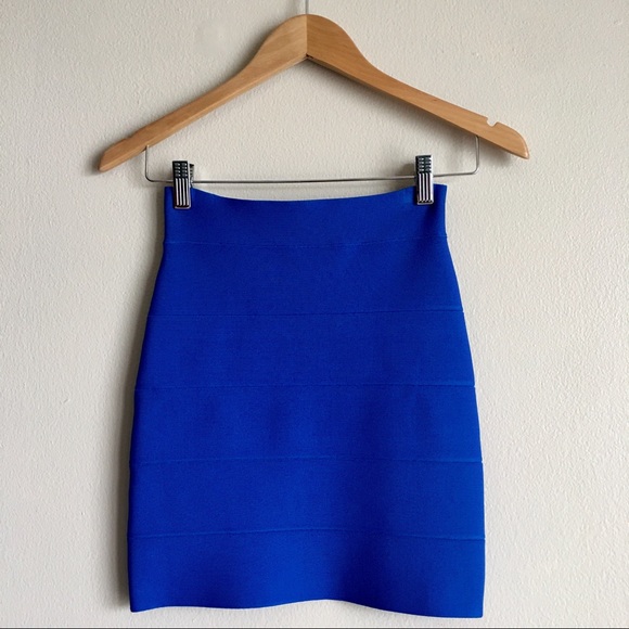 [83] BCBGMAXAZRIA Blue Bandage Skirt - Picture 1 of 3